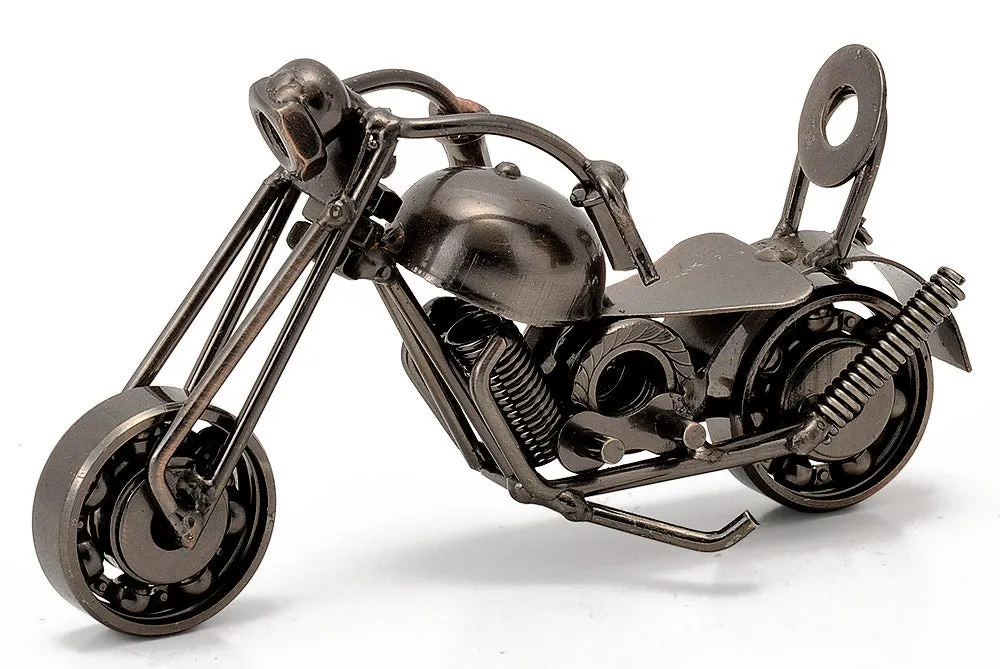 Hand Crafted Miniature Vintage Motorcycle