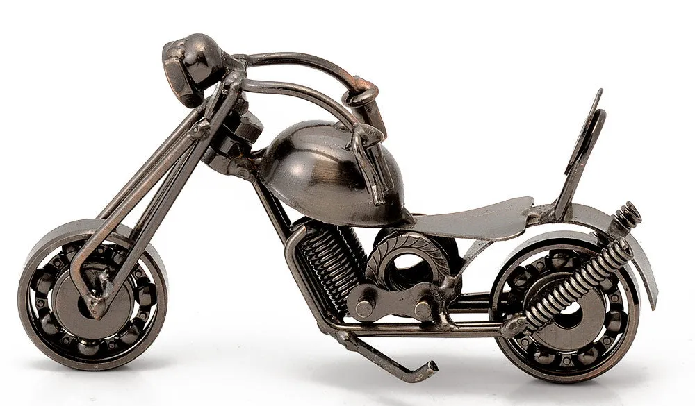 Hand Crafted Miniature Vintage Motorcycle
