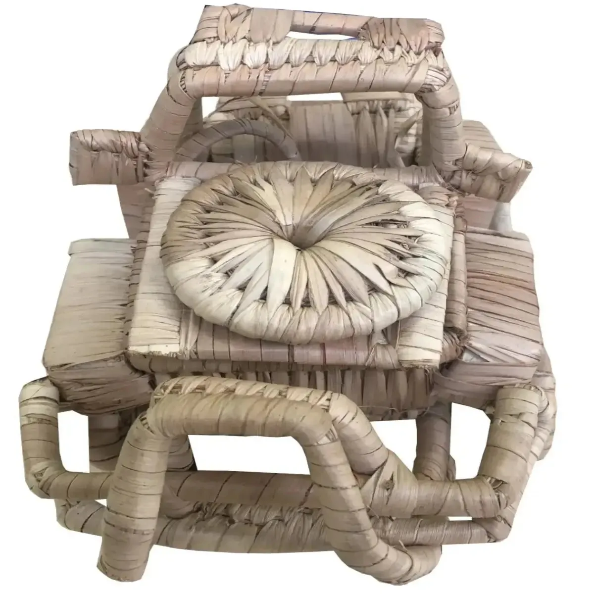 Hand Crafted Palm Leaf Model Jeep - Rustic Charm Beautiful Detail