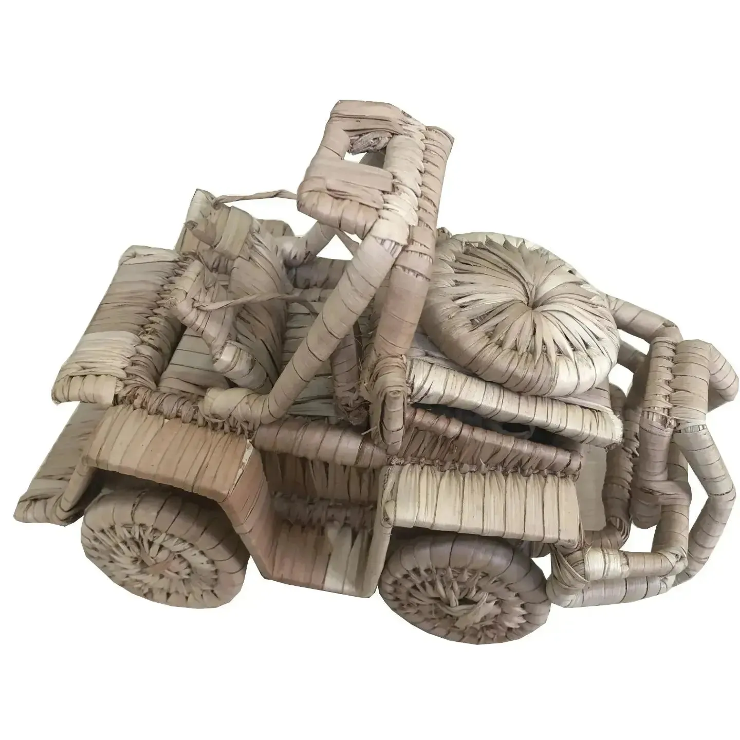 Hand Crafted Palm Leaf Model Jeep - Rustic Charm Beautiful Detail
