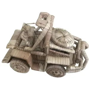 Hand Crafted Palm Leaf Model Jeep - Rustic Charm Beautiful Detail