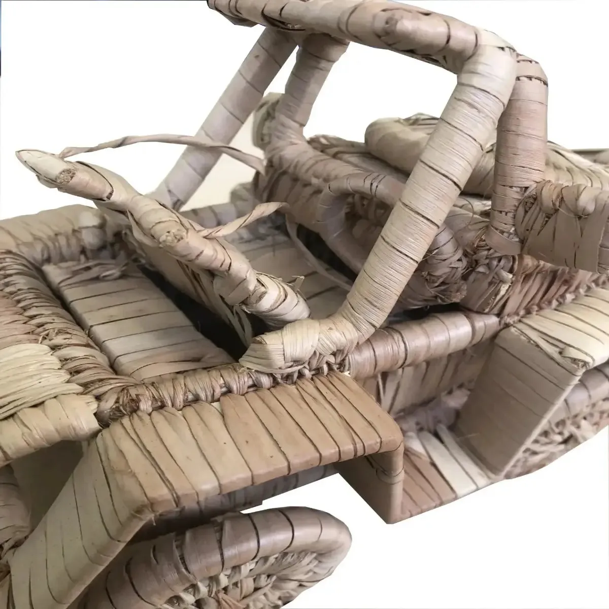 Hand Crafted Palm Leaf Model Jeep - Rustic Charm Beautiful Detail