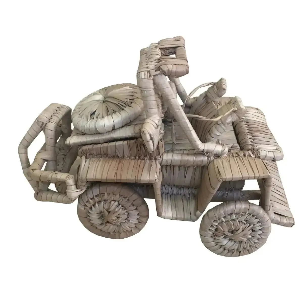 Hand Crafted Palm Leaf Model Jeep - Rustic Charm Beautiful Detail