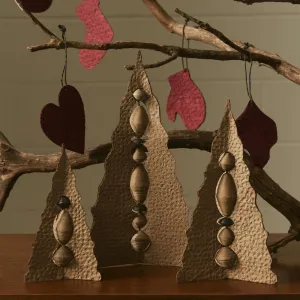 Hand Crafted Paper Christmas Tree Set of 3
