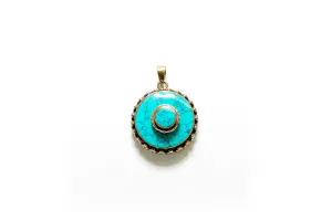 Hand Crafted Round Turquoise Pendant