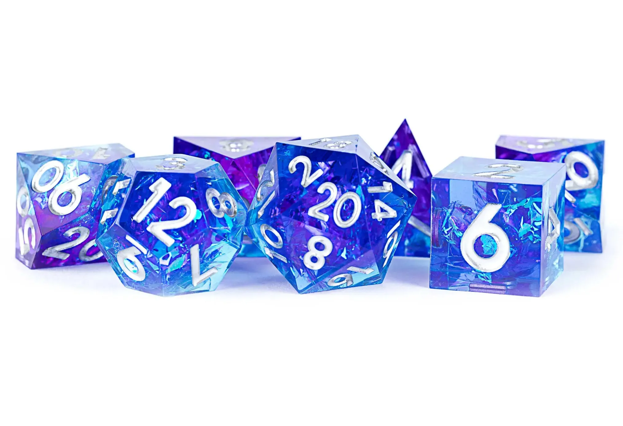 Hand Crafted Sharp Edge Dice: Oceanic Flare