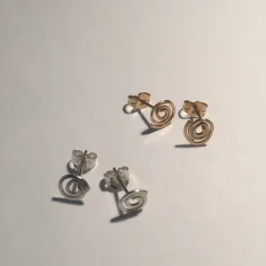 Hand Crafted Spiral Post Stud Earrings