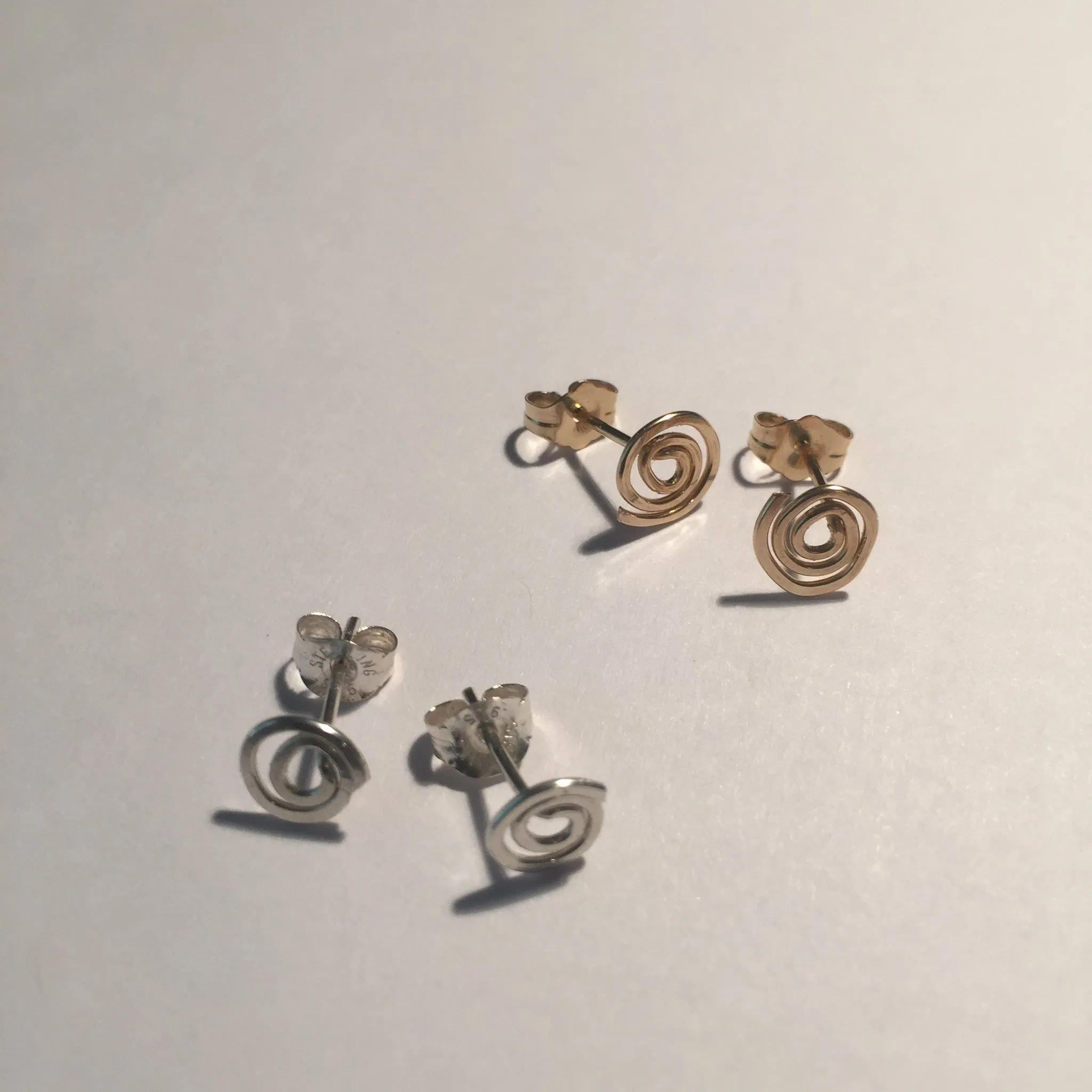 Hand Crafted Spiral Post Stud Earrings