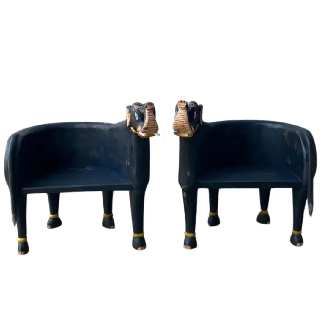 Hand Crafted Wooden Elephant Maharaja Chair
