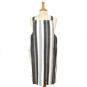 Hand Woven Crossback Apron | Black & White Stripes