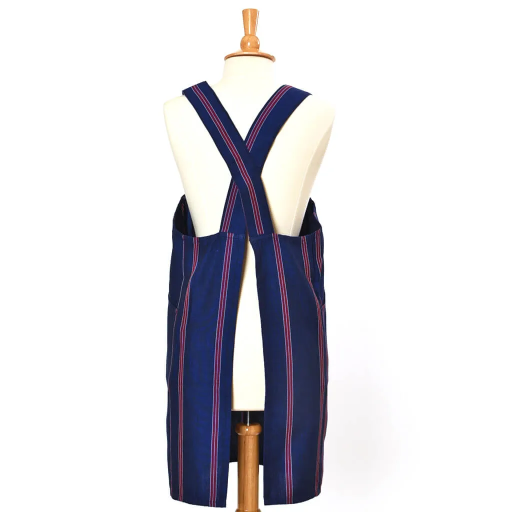 Hand Woven Crossback Apron | Red, White & Blues