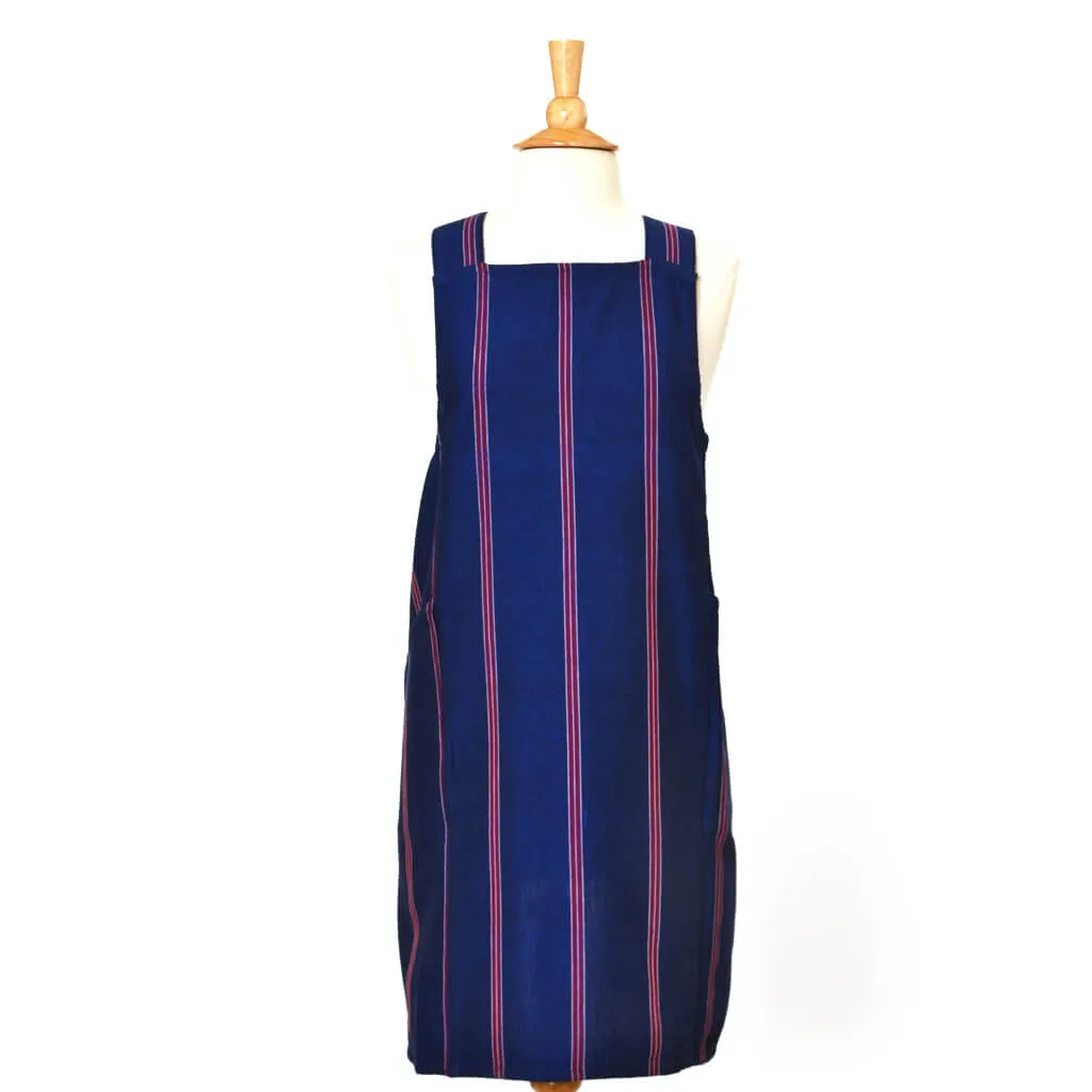 Hand Woven Crossback Apron | Red, White & Blues
