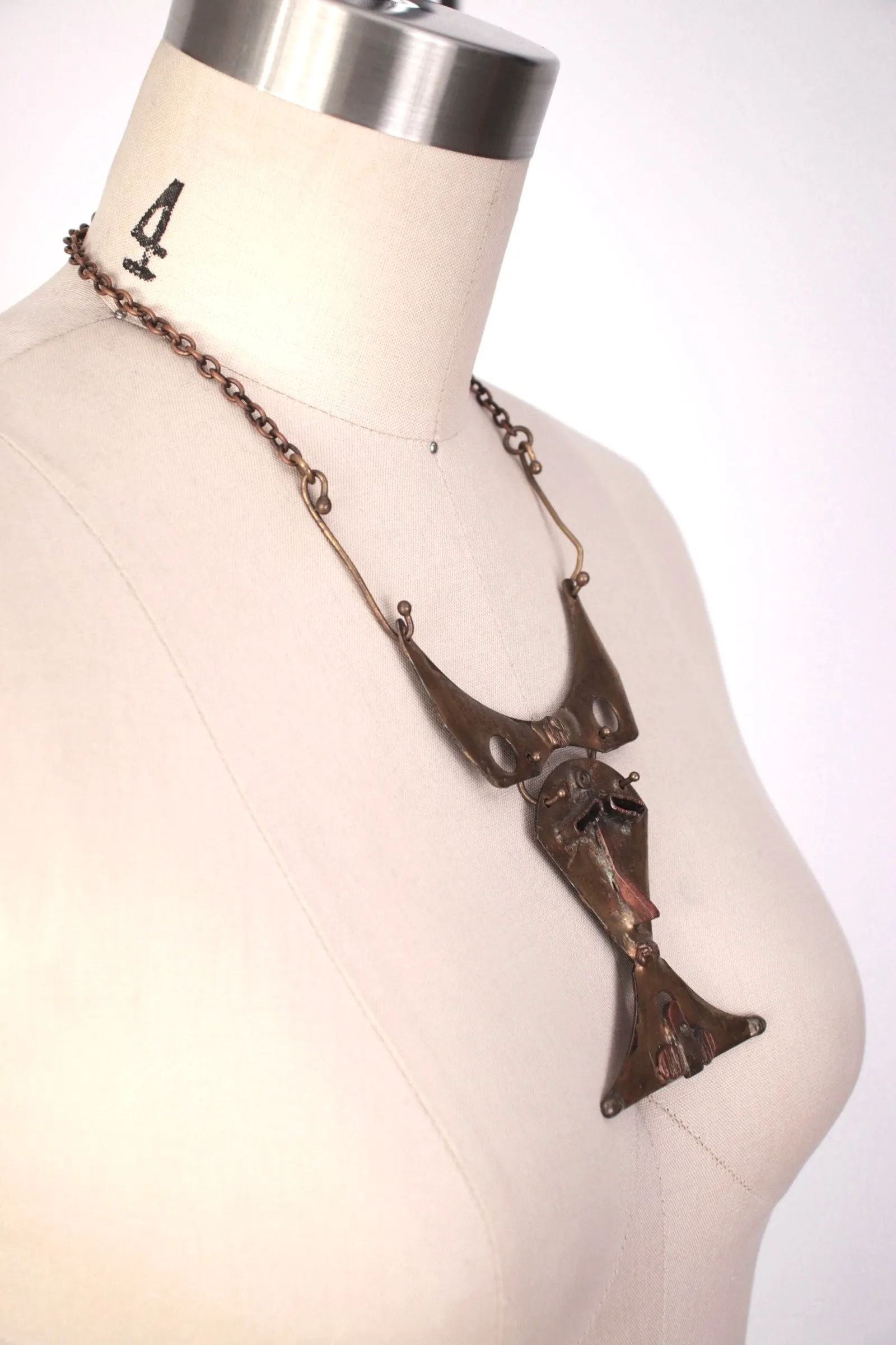 Handmade Brass Brutalist Necklace