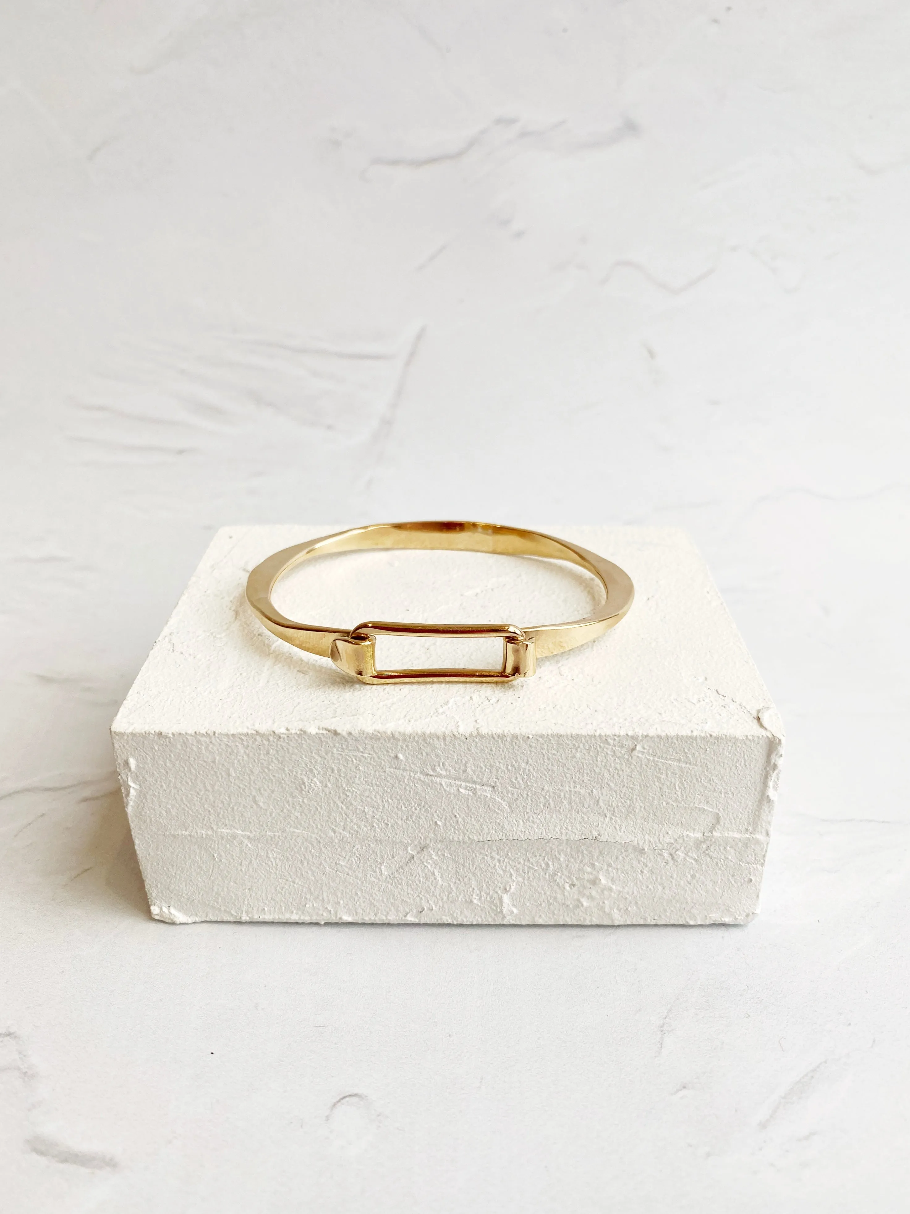 Handmade Buckle Clasp Bracelet: 14k gold