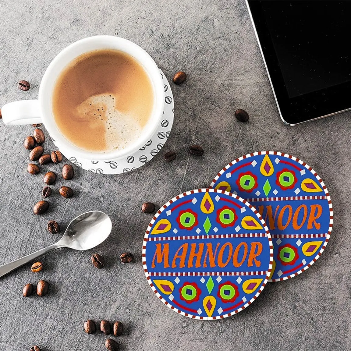 Handmade Chamakpatti Name Coasters