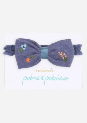 Handmade Headband with Flowers, Blue