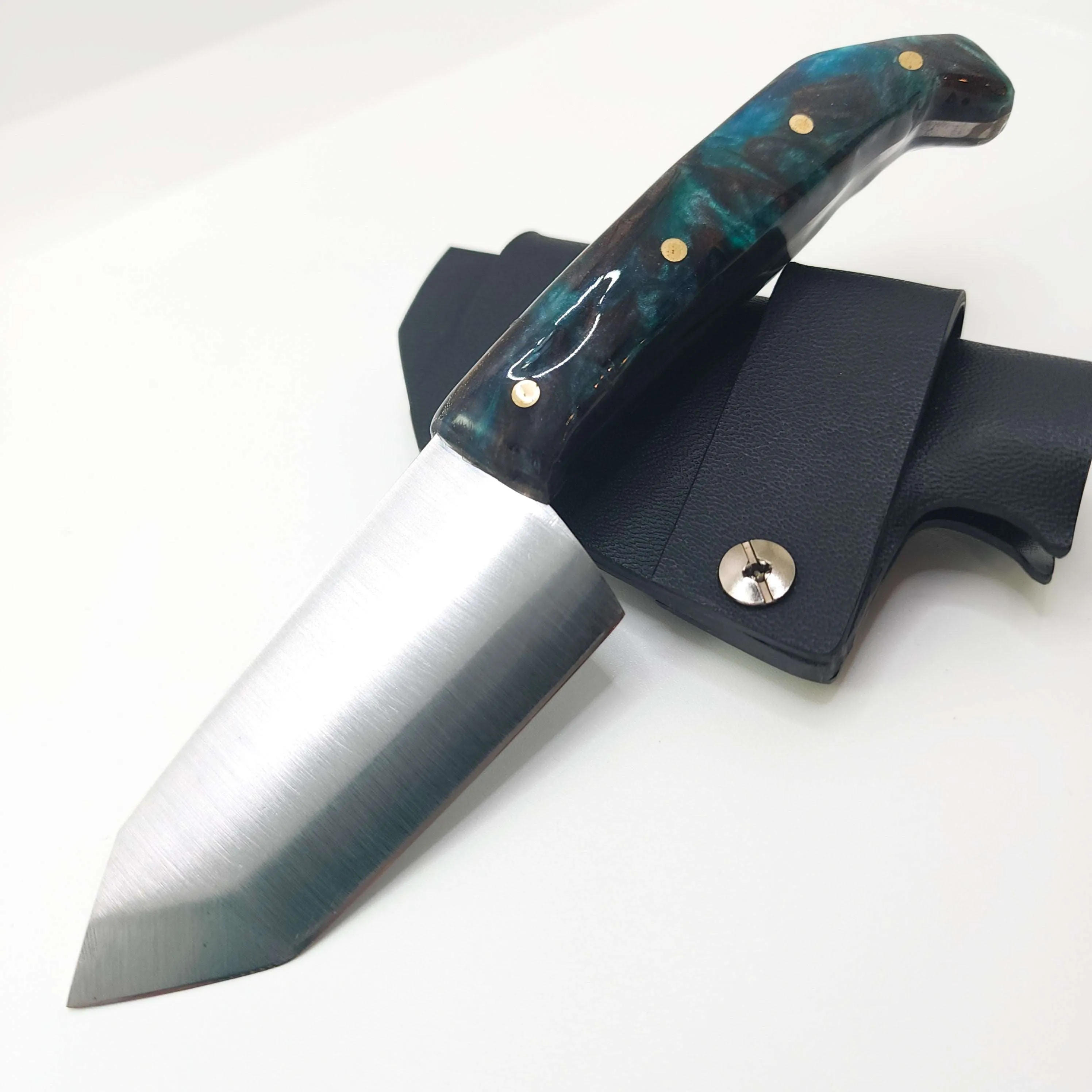 Handmade Mini Hunting Knife Made In USA Custom EDC Tanto Resin Handle Knife Bush Knife Austin Blades