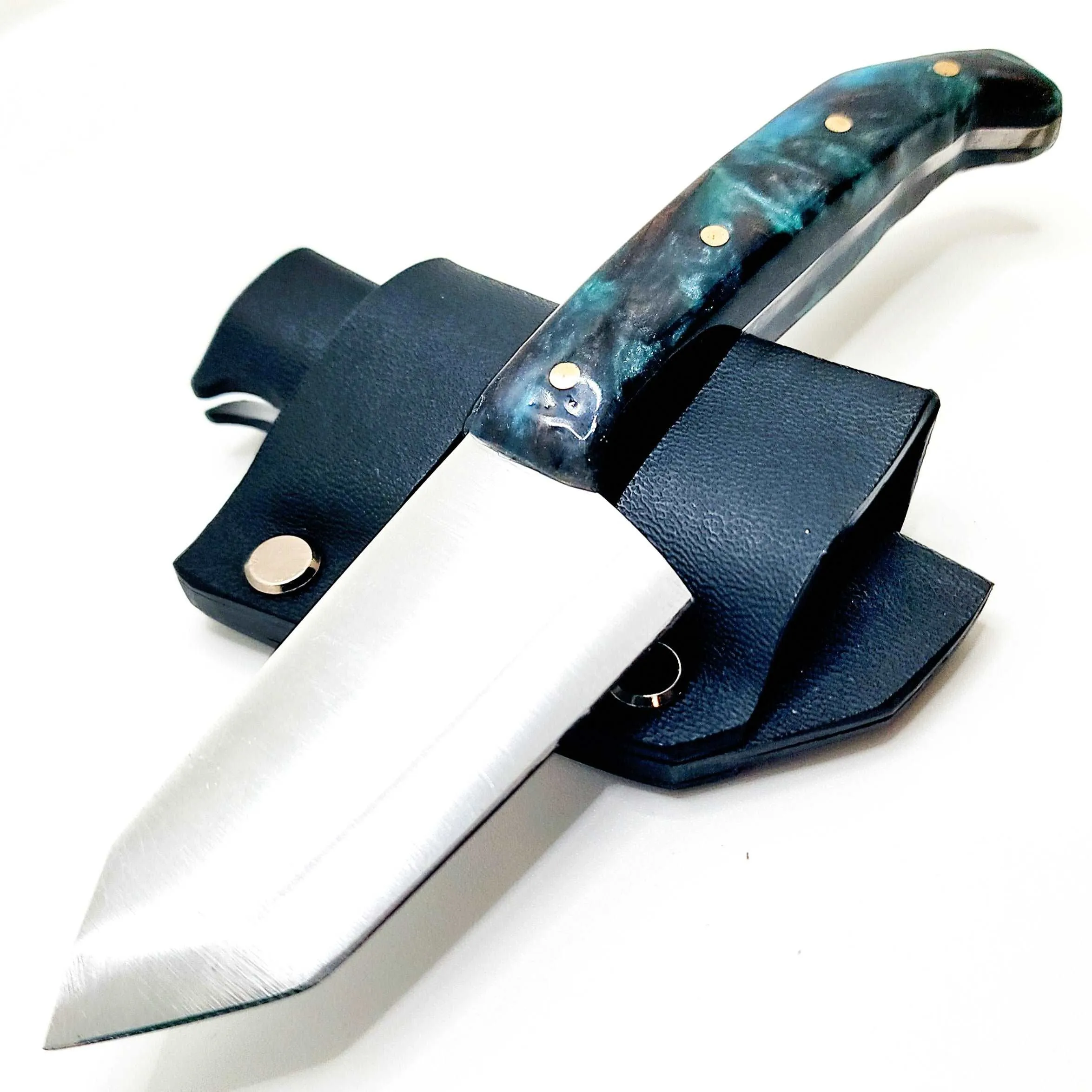 Handmade Mini Hunting Knife Made In USA Custom EDC Tanto Resin Handle Knife Bush Knife Austin Blades