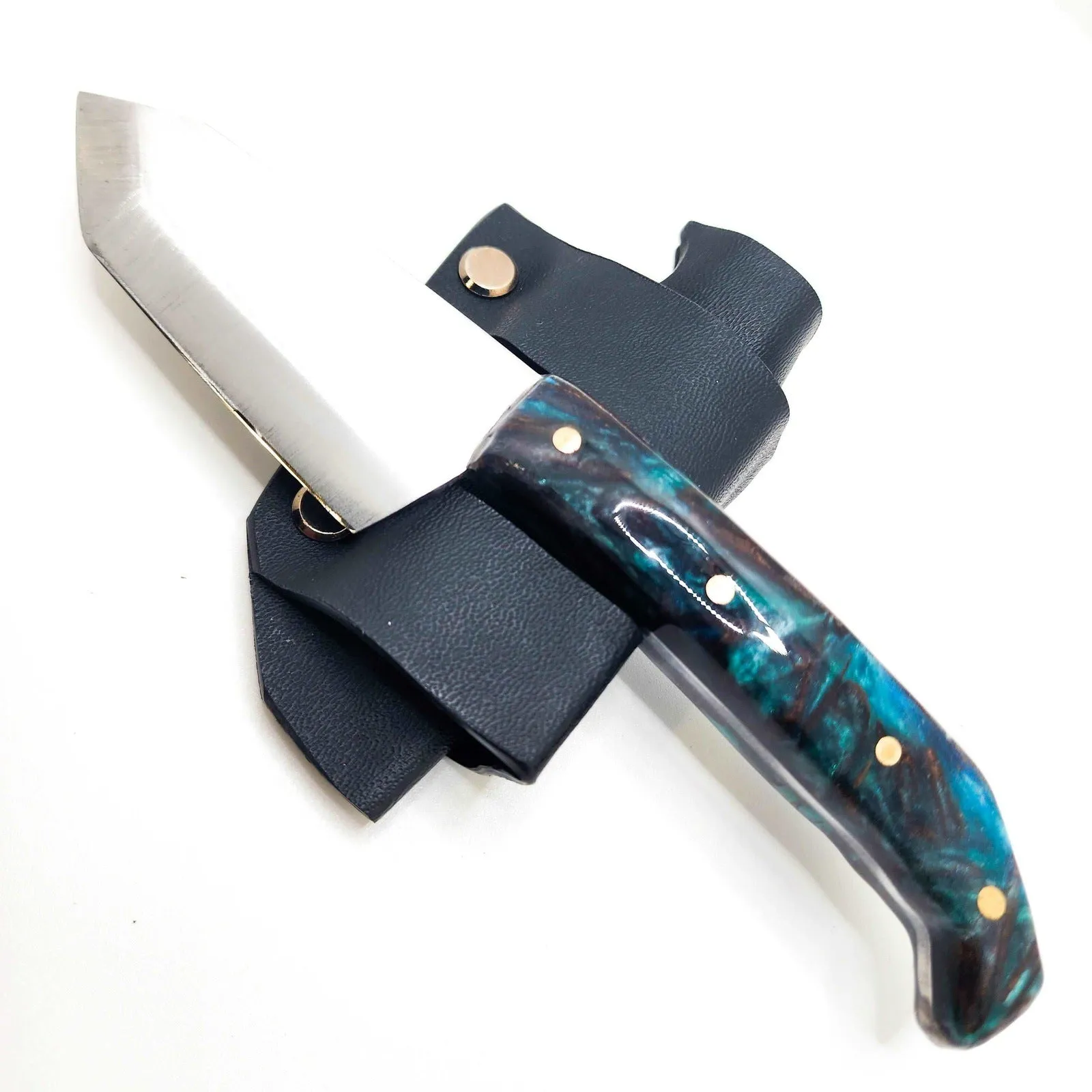 Handmade Mini Hunting Knife Made In USA Custom EDC Tanto Resin Handle Knife Bush Knife Austin Blades