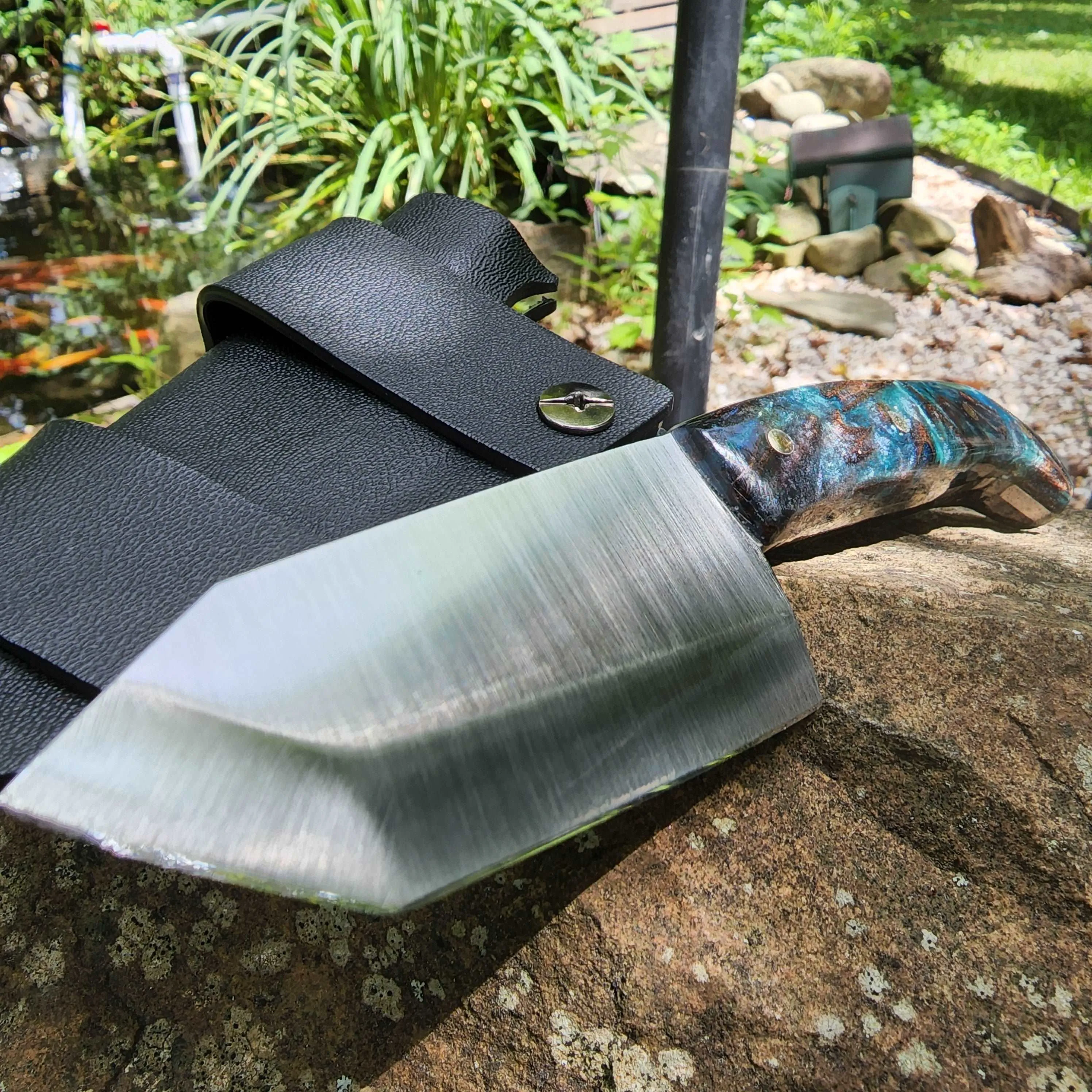 Handmade Mini Hunting Knife Made In USA Custom EDC Tanto Resin Handle Knife Bush Knife Austin Blades