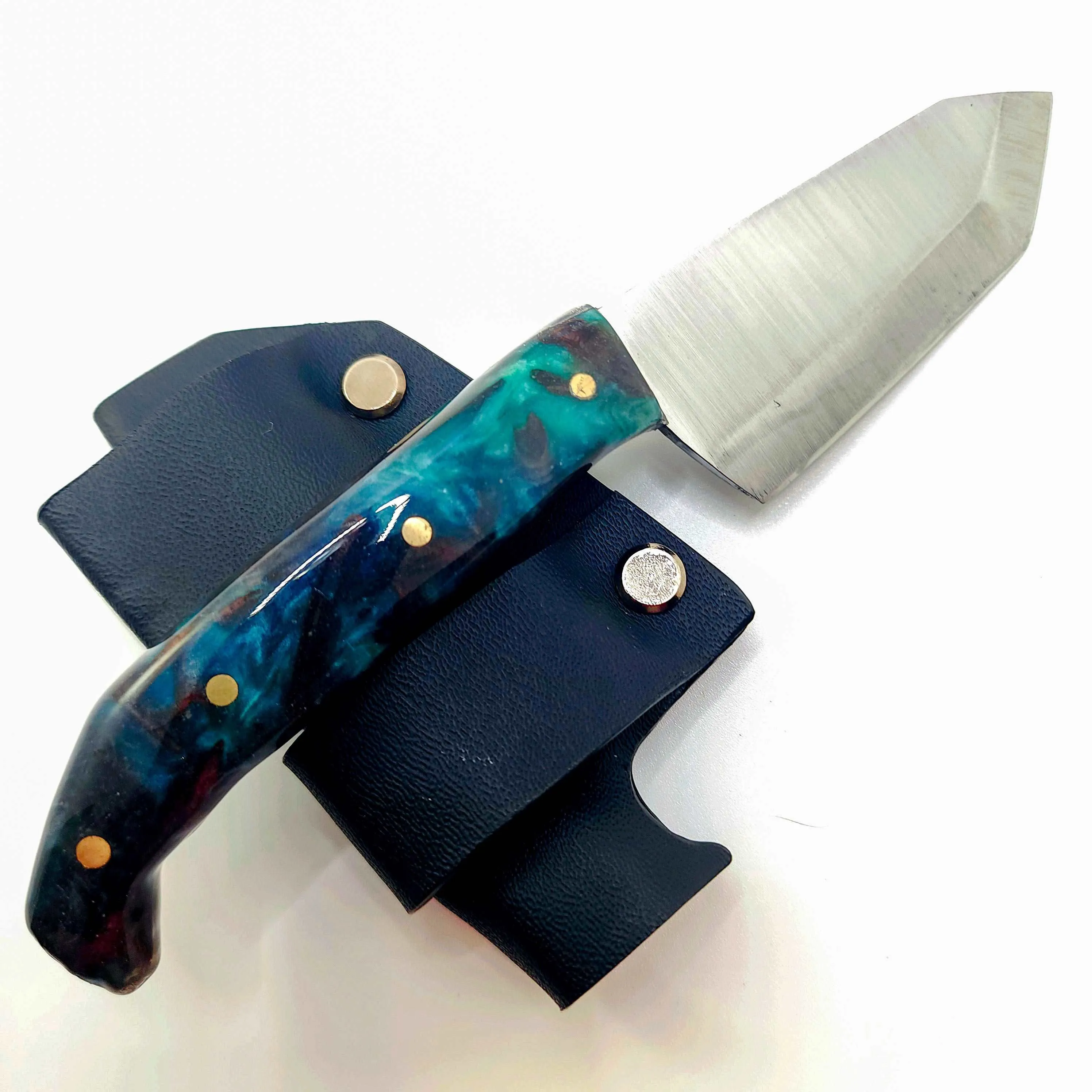 Handmade Mini Hunting Knife Made In USA Custom EDC Tanto Resin Handle Knife Bush Knife Austin Blades
