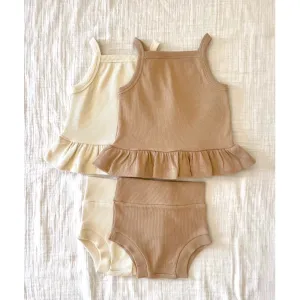 Handmade Ribbed Set | Brown