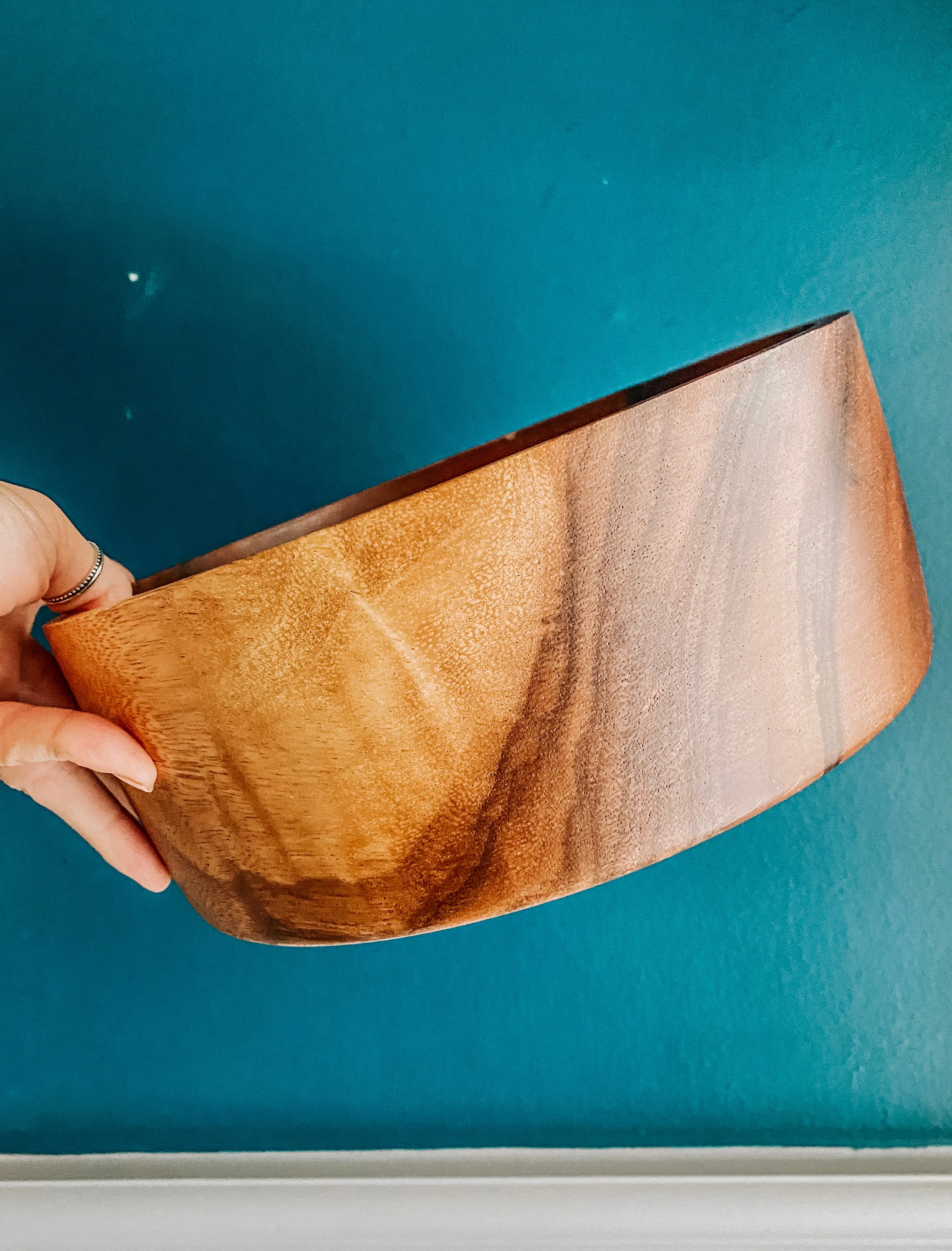 Handmade Wood Cylinder Bowl