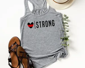 Heart Strong© (Thin Red Line) Flowy Racerback Top