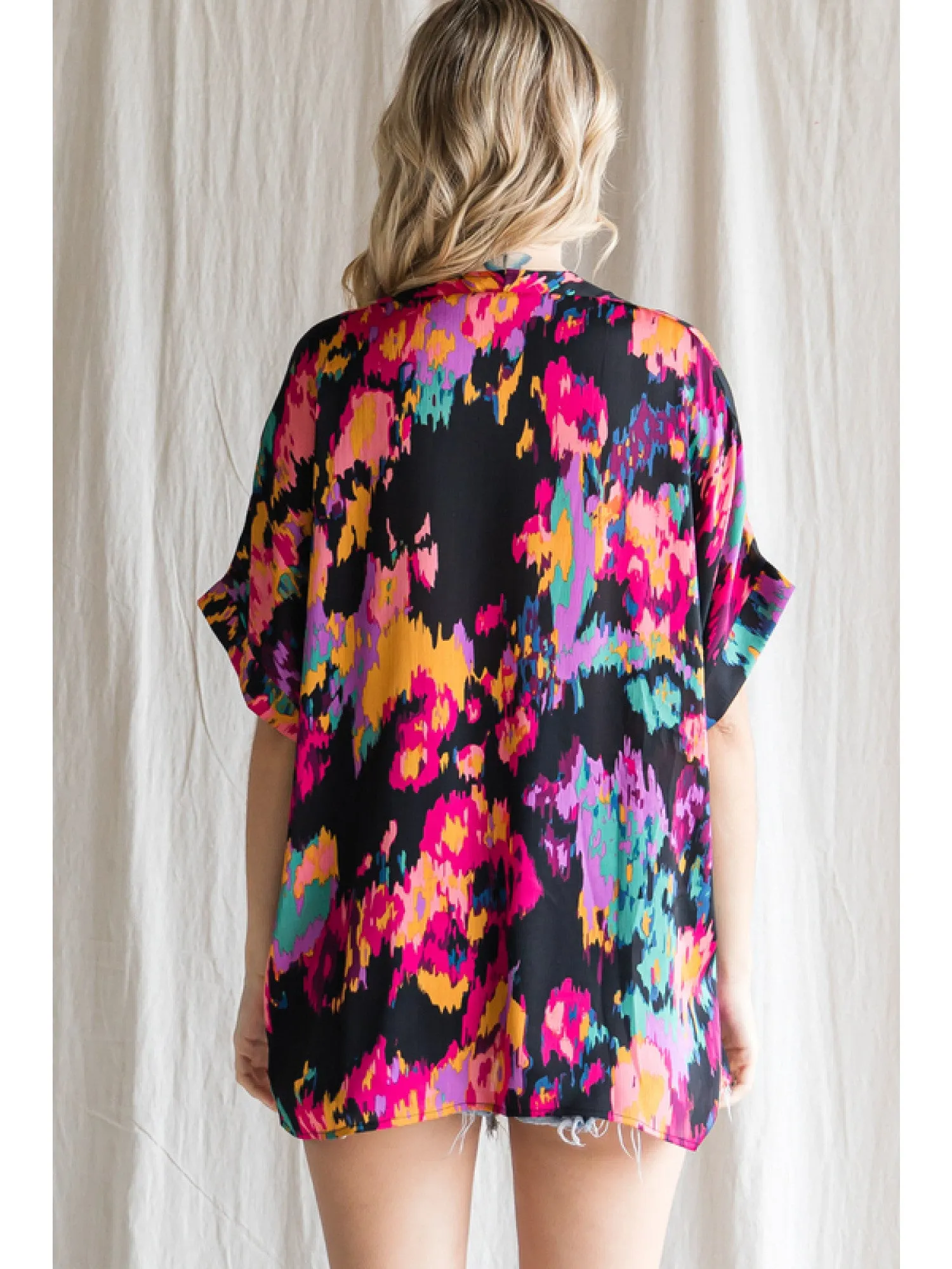 Helena Boxy V Neck Print Blouse