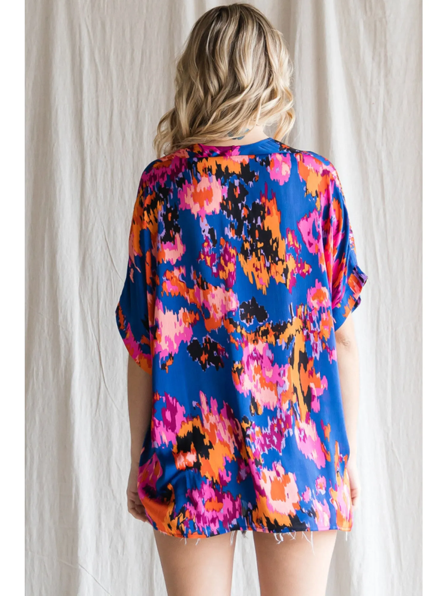 Helena Boxy V Neck Print Blouse