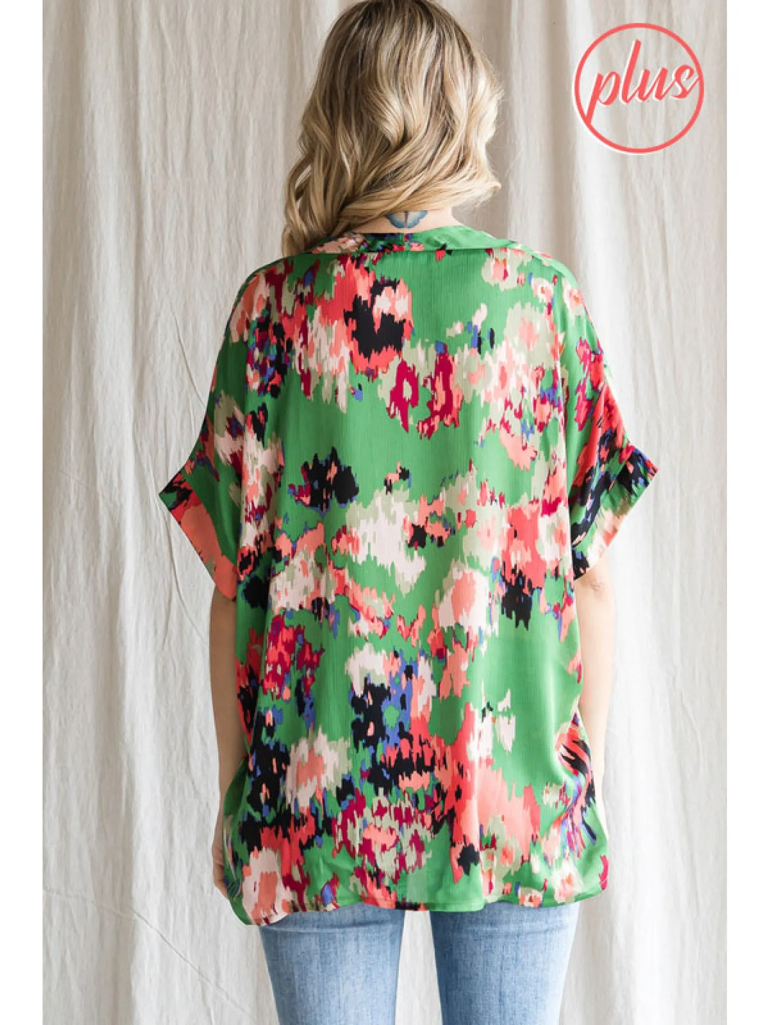 Helena Boxy V Neck Print Blouse