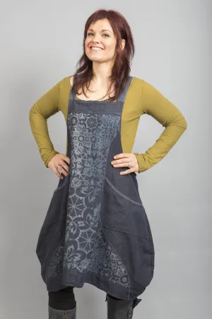 Hemp Denim Layering Jumper Light Charcoal Printed-Blue Fish Clothing