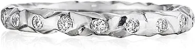 Henri Daussi Burnished Diamond Wedding Band