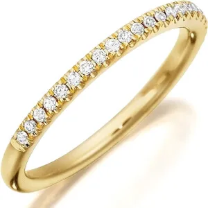 Henri Daussi Yellow Gold Pave Band