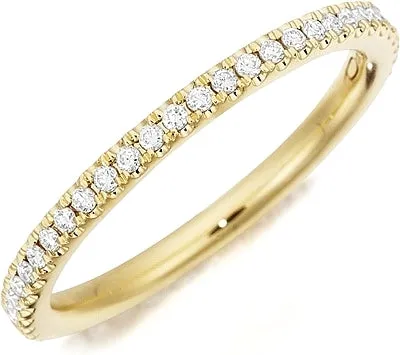 Henri Daussi Yellow Gold Pave Band