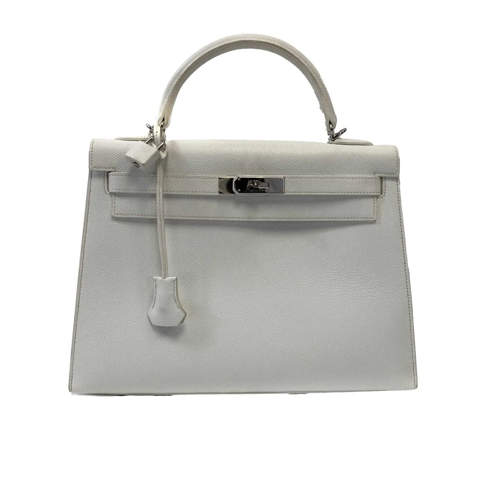 Hermes -2014 Kelly 32 in Epsom Leather - White - Top Handle Handbag