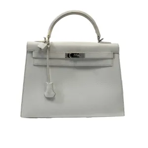 Hermes -2014 Kelly 32 in Epsom Leather - White - Top Handle Handbag