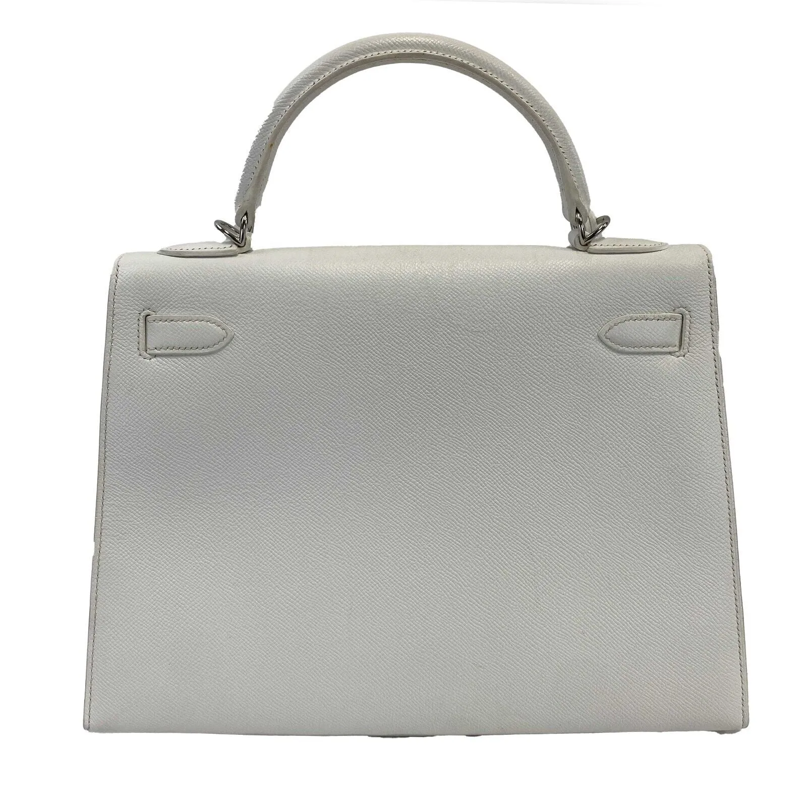 Hermes -2014 Kelly 32 in Epsom Leather - White - Top Handle Handbag
