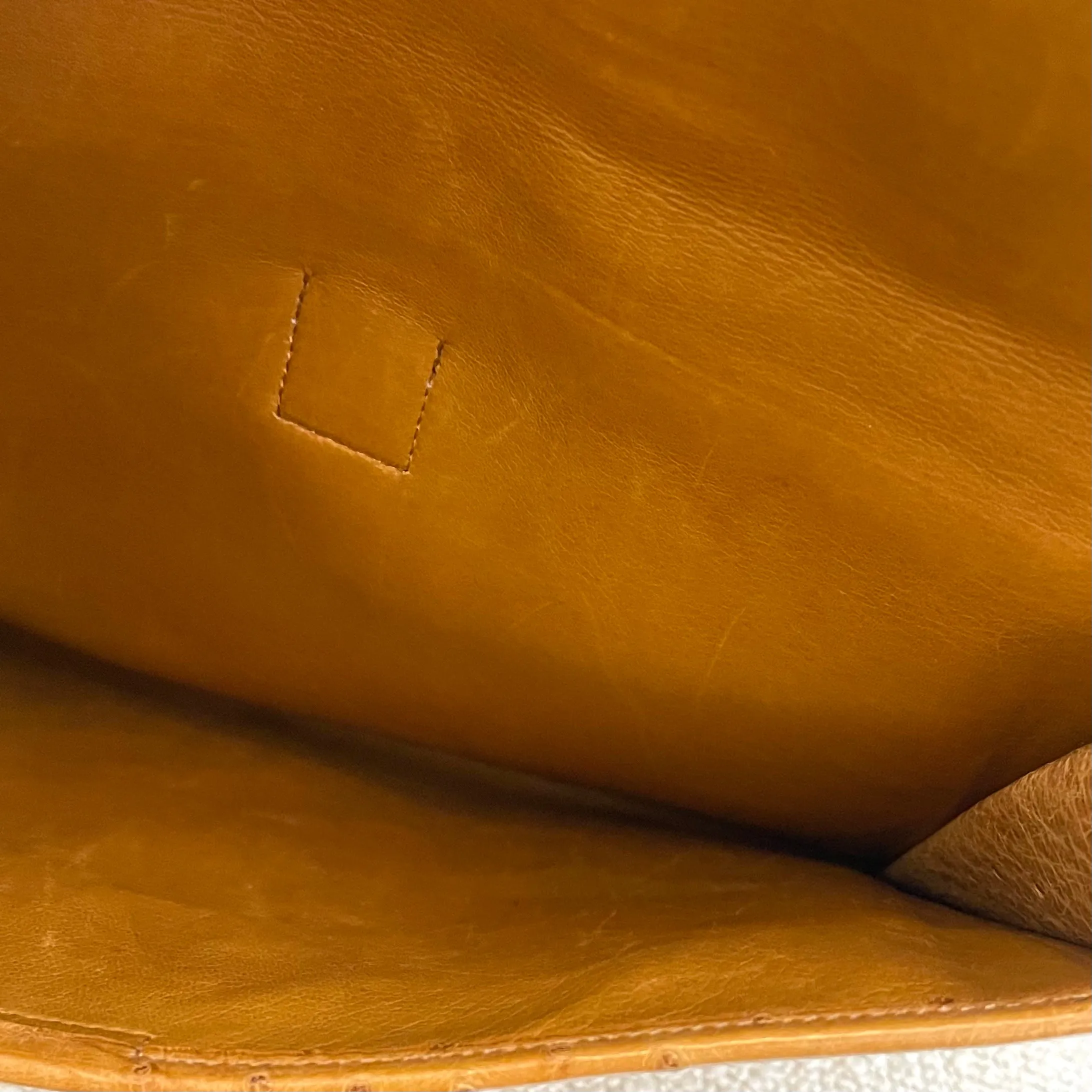 Hermes Camel Ostrich Jige Clutch