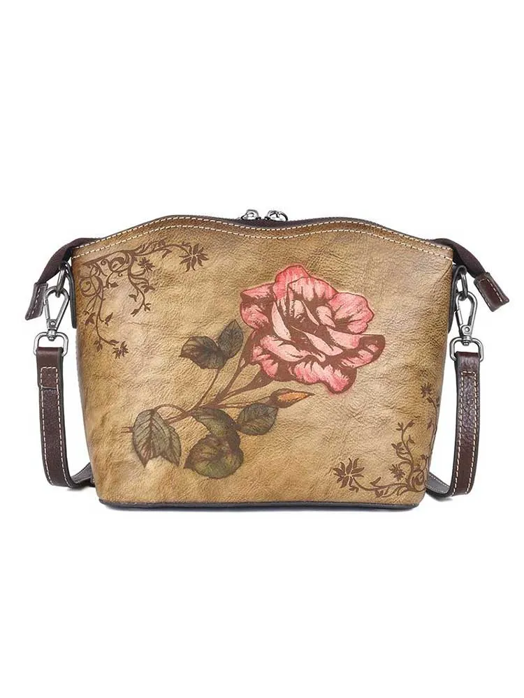 High Quality Retro Cowhide Women Crossbody Bags