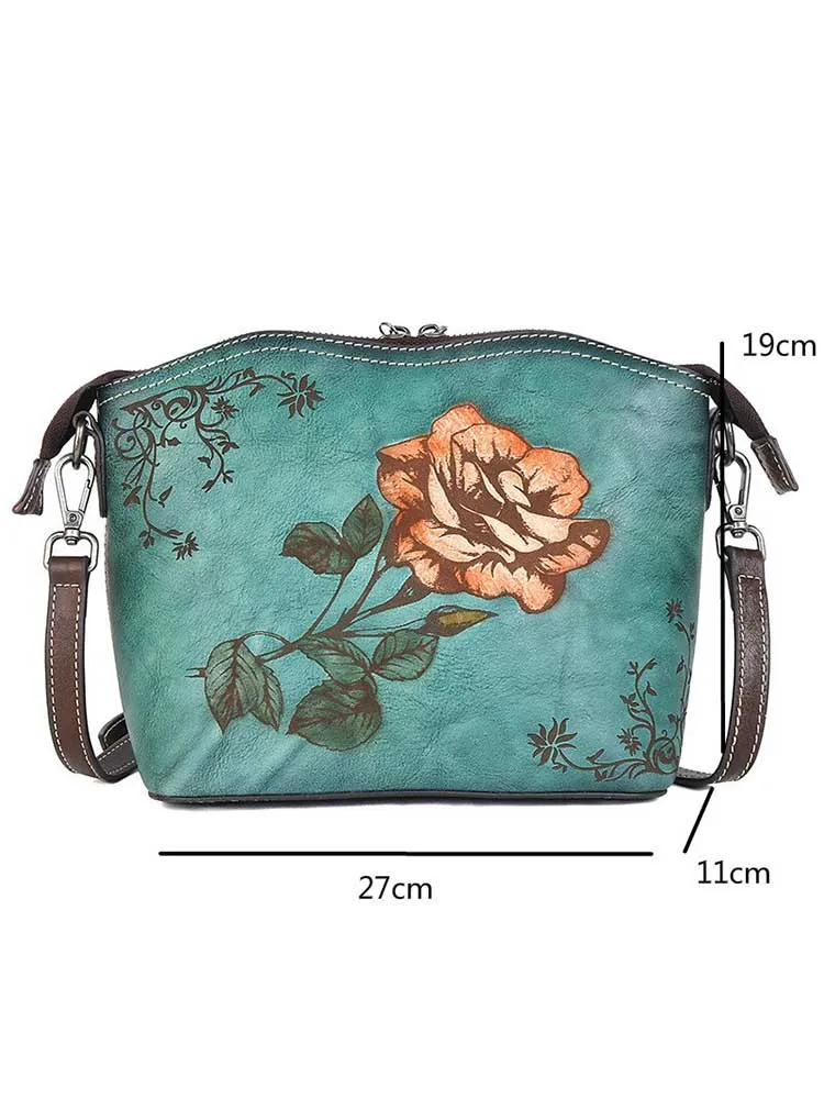 High Quality Retro Cowhide Women Crossbody Bags
