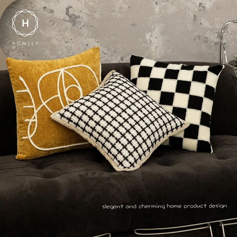 Homlly Houndstooth Bold Line Decorative Pillow Cushion Covers