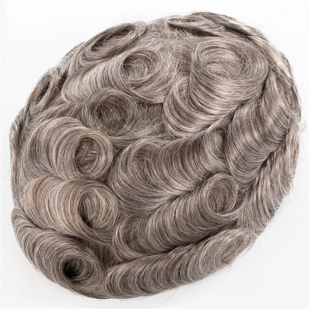 Human Hair Thin Skin V-loop Color #365 Hair Pieces For Men