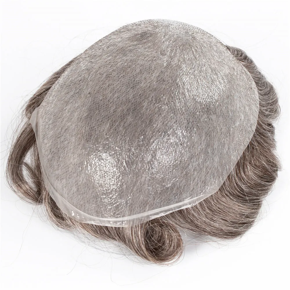 Human Hair Thin Skin V-loop Color #365 Hair Pieces For Men