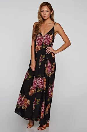 HYDRANGEA PRINT MAXI DRESS