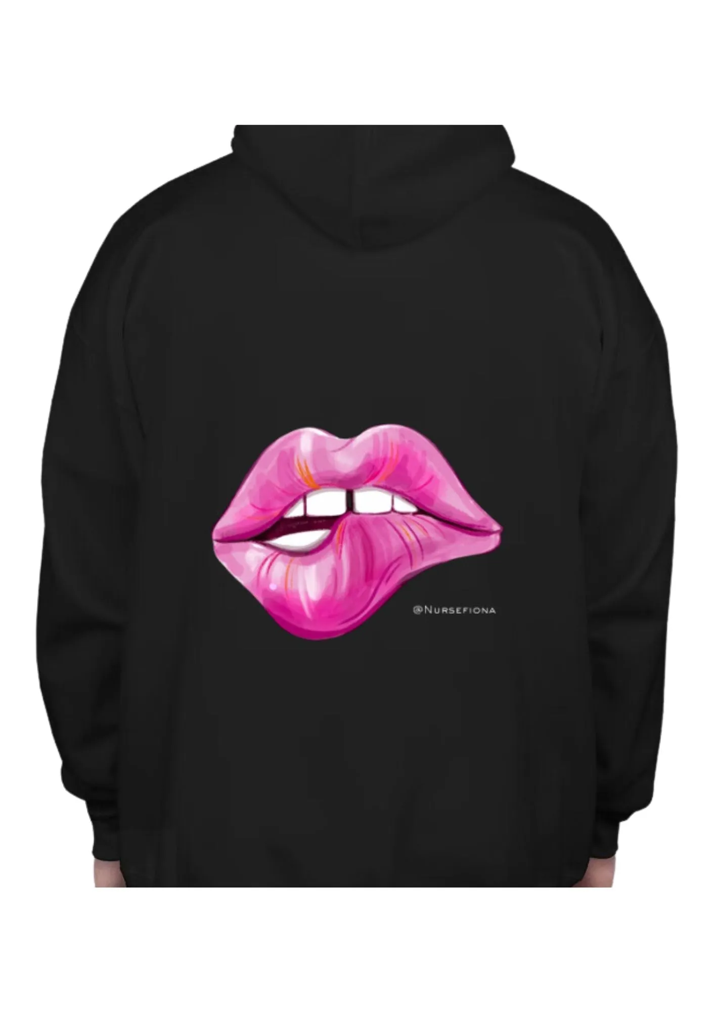 I Love My Lips Black Pullover Hoodie