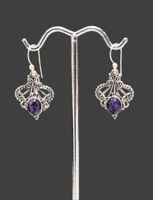 Intricately Crafted Amethyst Earrings