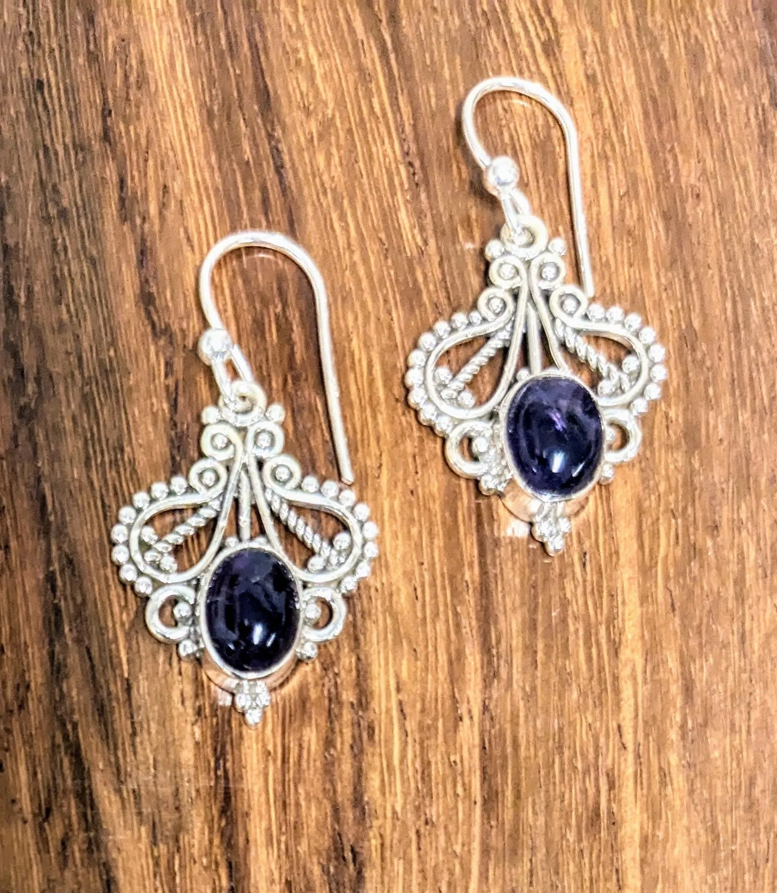 Intricately Crafted Amethyst Earrings