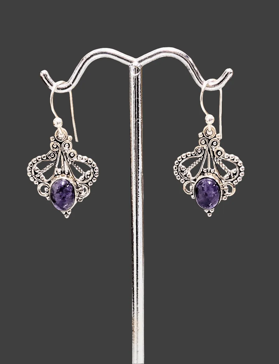 Intricately Crafted Amethyst Earrings