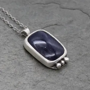 Iolite Puffy Rectangle Necklace